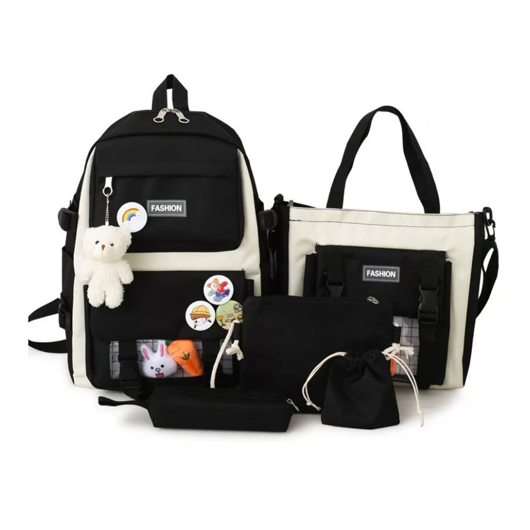 Miniatura 4 de Kit Combo Mochila Escolar Kawaii 5 Pieza